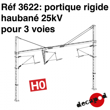 Portique rigide haubané 25kV pour 3 voies [HO]