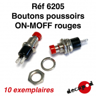 Boutons poussoirs ON-MOFF rouges