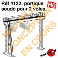 Portique soudé pour 2 voies (poutre de 12m50) [HO]