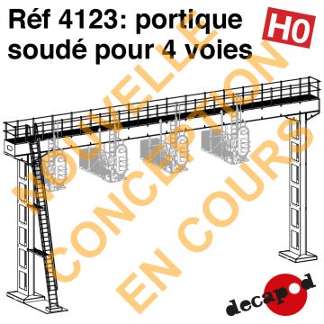 Portique soudé pour 4 voies (poutre de 20m) [HO]