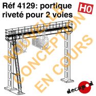 Portique riveté pour 2 voies (poutre de 12m) [HO]