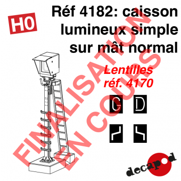 Caisson lumineux simple sur mât normal [HO]