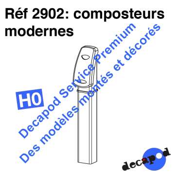 Composteurs modernes peints prêts à poser [HO]