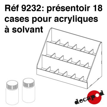 Présentoir 18 cases pour acryliques à solvant Decapod