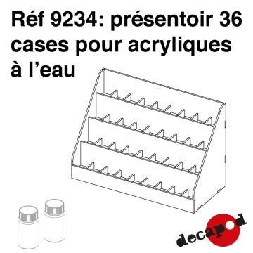 Présentoir 36 cases pour acryliques à l'eau Decapod