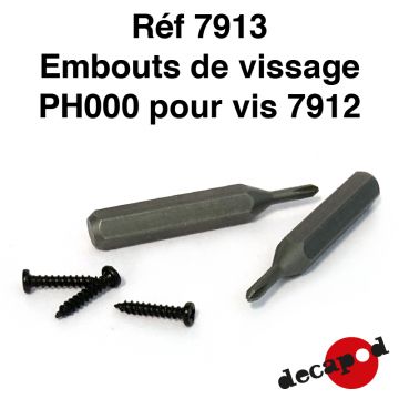 Embouts de vissage PH000 pour vis 7912