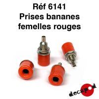 Prises bananes femelles rouges