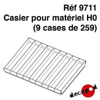 Casier pour matériel H0 (9 cases de 259 mm)