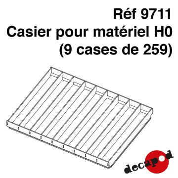 Casier pour matériel H0 (9 cases de 259 mm)