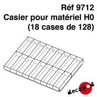 Casier pour matériel H0 (18 cases de 128 mm)