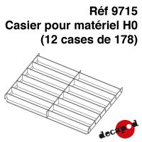 Casier pour matériel H0 (12 cases de 178 mm)