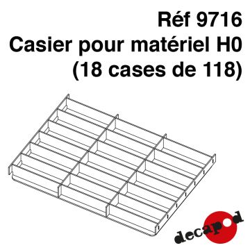 Casier pour matériel H0 (18 cases de 118 mm)
