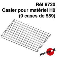 Casier pour matériel H0 (9 cases de 559 mm)