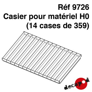 Casier pour matériel H0 (14 cases de 359 mm)