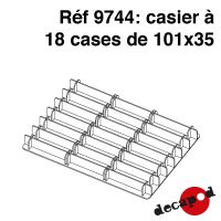 Casier à 18 cases de 101x35 mm