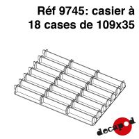 Casier à 18 cases de 109x35 mm