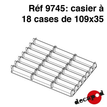 Casier à 18 cases de 109x35 mm