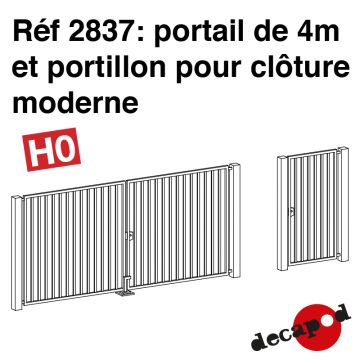 Portail de 4m et 1 portillon pour clôture moderne [HO]