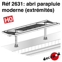 Abri parapluie moderne : 2 éléments d'extrémité [HO] 