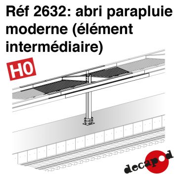 Abri parapluie moderne : 1 élément intermédiaire [HO]