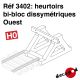 Heurtoirs bi-bloc dissymétriques Ouest [HO]