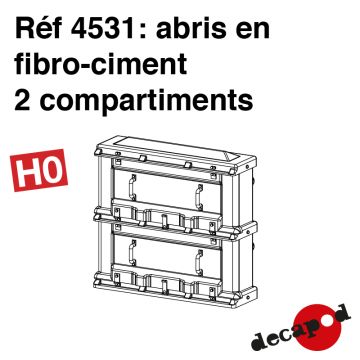 Abris en fibrociment 2 compartiments [HO]