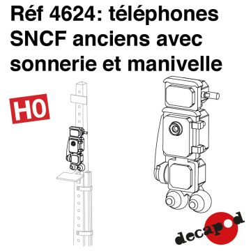 Téléphones SNCF anciens avec sonnerie et manivelle [HO]