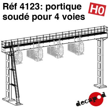 Portique soudé pour 4 voies (poutre de 20m) [HO]