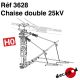 Chaises doubles pour supports caténaire 25kV [HO]