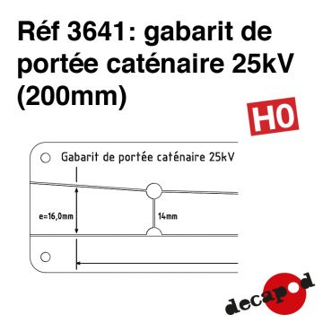 Gabarit de portée caténaire 25kV (200mm) [HO]