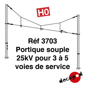 Portique souple 25kV pour 3 à 5 voies de service [HO]