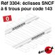 Éclisses SNCF à 6 trous pour code 143 [O]