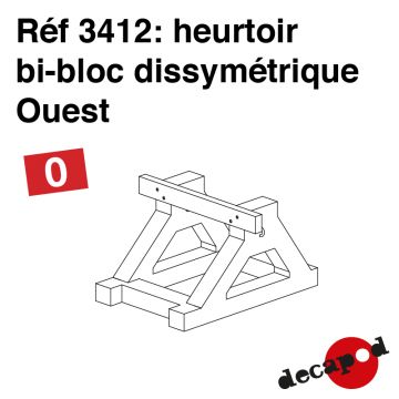 Heurtoir bi-bloc dissymétrique Ouest [O]