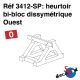 Heurtoir bi-bloc dissymétrique Ouest monté et décoré [O]