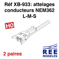 Attelages magnétiques avec fils conducteurs NEM362 (4 pièces)