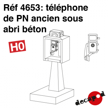 Téléphone de PN ancien sous abri béton [HO]